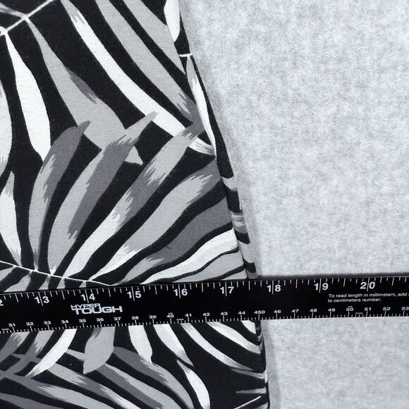 Old Navy T-Shirt Dress Women Sz M Black/Gray Palm Leaves Botanical Stretch - Picture 8 of 11